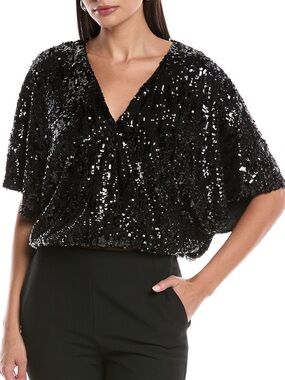 RAMY BROOK Jenni Black Sequin Women's Top SZ S